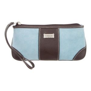 NEW Lambertson Truex blue suede brown leather trim